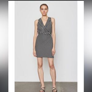 Bailey 44 Deep Vneck Stretch Sleeveless Tiva Dress in Black and White,Small NWT